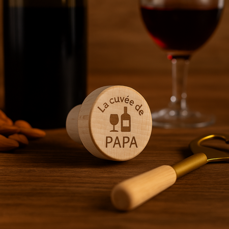 🍾 Bouchon de bouteille en liège « La cuvée de papa »