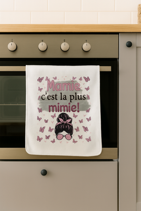 Torchon “Mamie c’est la plus mimie” 