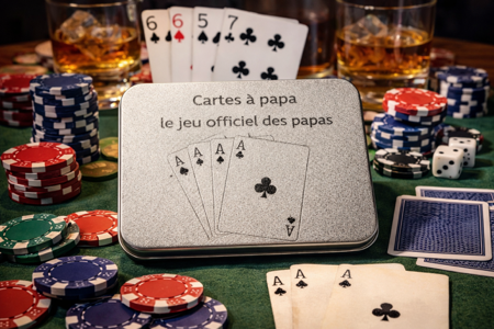 Boites cartes métal – « Cartes à Papa : le jeu officiel des papas » 😎♠️