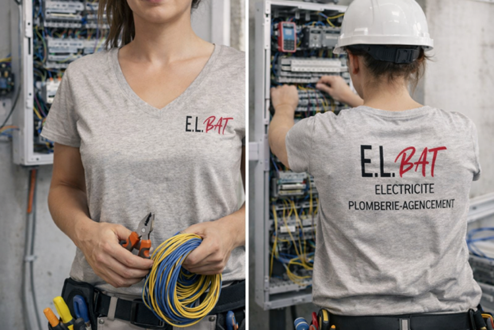 T-shirt col V femme gris chiné 