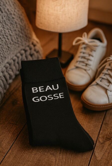 Chaussettes à messages homme – “Beau Gosse”