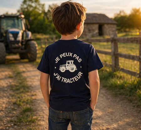 👕 T-shirt enfant « J’peux pas, j’ai tracteur »