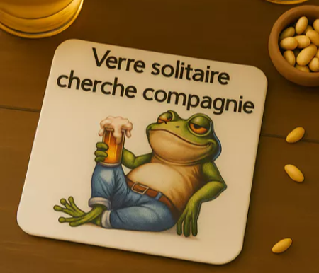 🍸 Dessous de verre – “Verre solitaire cherche compagnie” 🍻