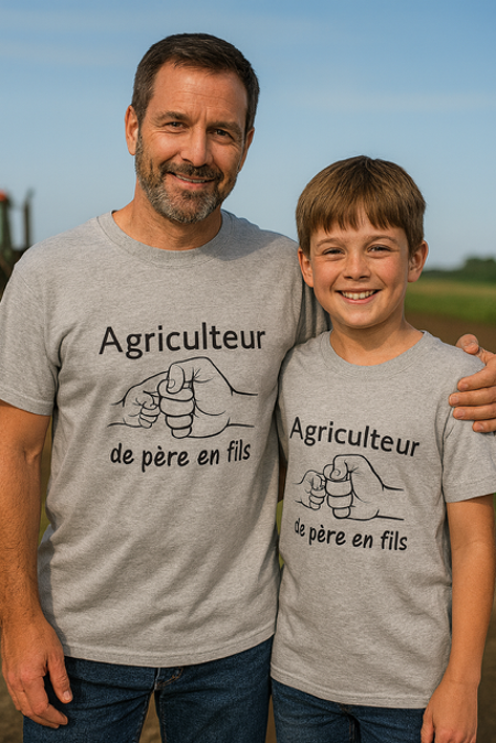 T-shirt homme "Agriculteur de père en fils" 