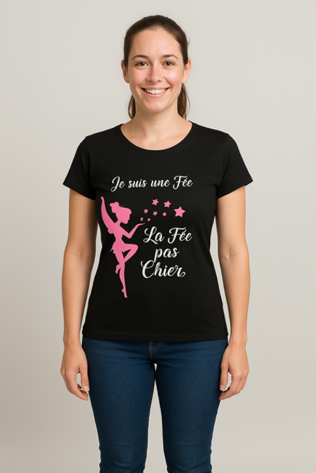 T-shirt Femme “Je suis une fée, la fée pas chier”