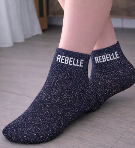 ✨ Chaussettes à paillettes – Rebelle ✨