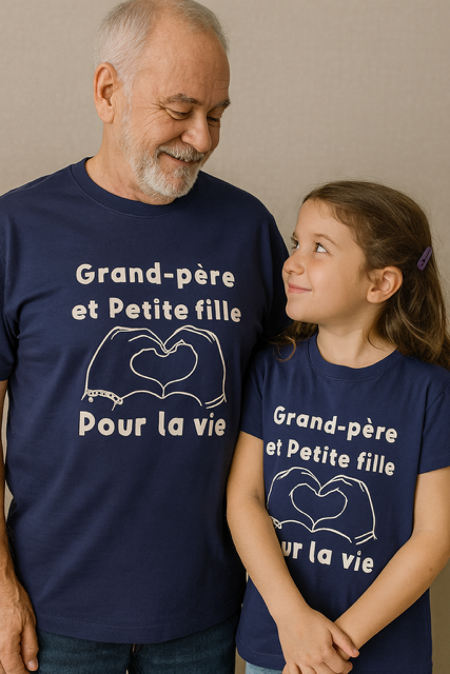 T-shirt “Grand-père et petite-fille pour la vie” 👇