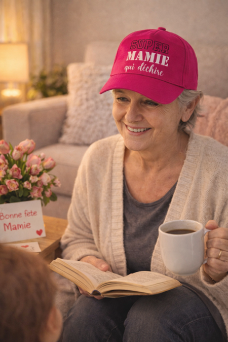 Casquette femme personnalisée « Super Mamie qui déchire » 😎👵💖