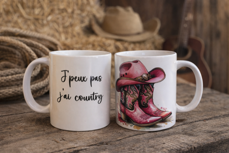 ☕ Mug blanc « J’peux pas, j’ai country »