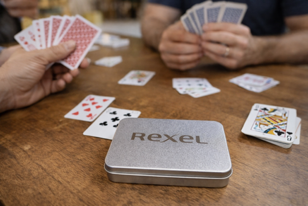 boite métal jeu de carte 