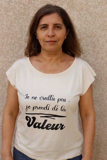 t-shirt femme “Je ne vieillis pas, je prends de la valeur”