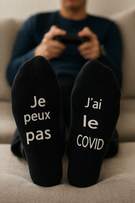 🧦 Chaussettes de sport homme « J’peux pas, j’ai le COVID »