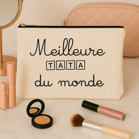 Pochette de rangement personnalisée – Meilleure tata du monde