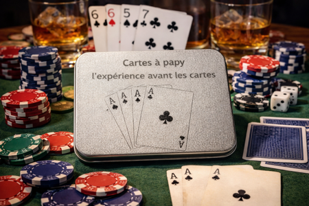 Boîte cartes métal – “Cartes à papy : l’expérience avant les cartes” ♠️👴