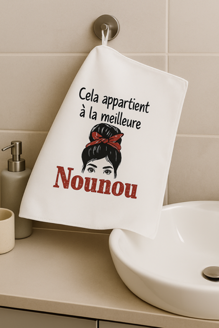 Essuie-mains “Cela appartient à la meilleure nounou” 