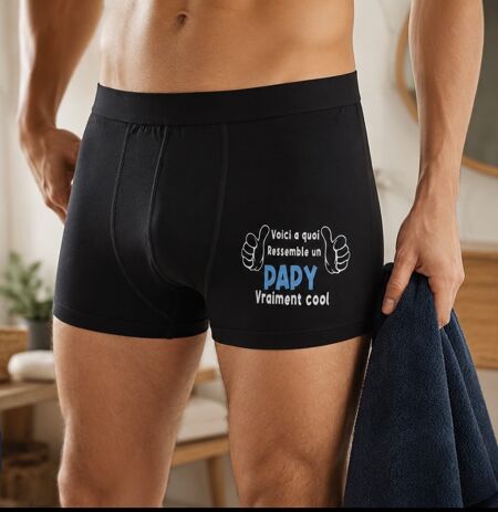 Boxer homme personnalisé « Voici à quoi ressemble un Papy vraiment cool » 😎👴