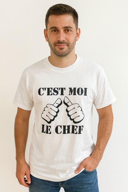 T-shirt homme humour 👑 C’est moi le chef 😎
