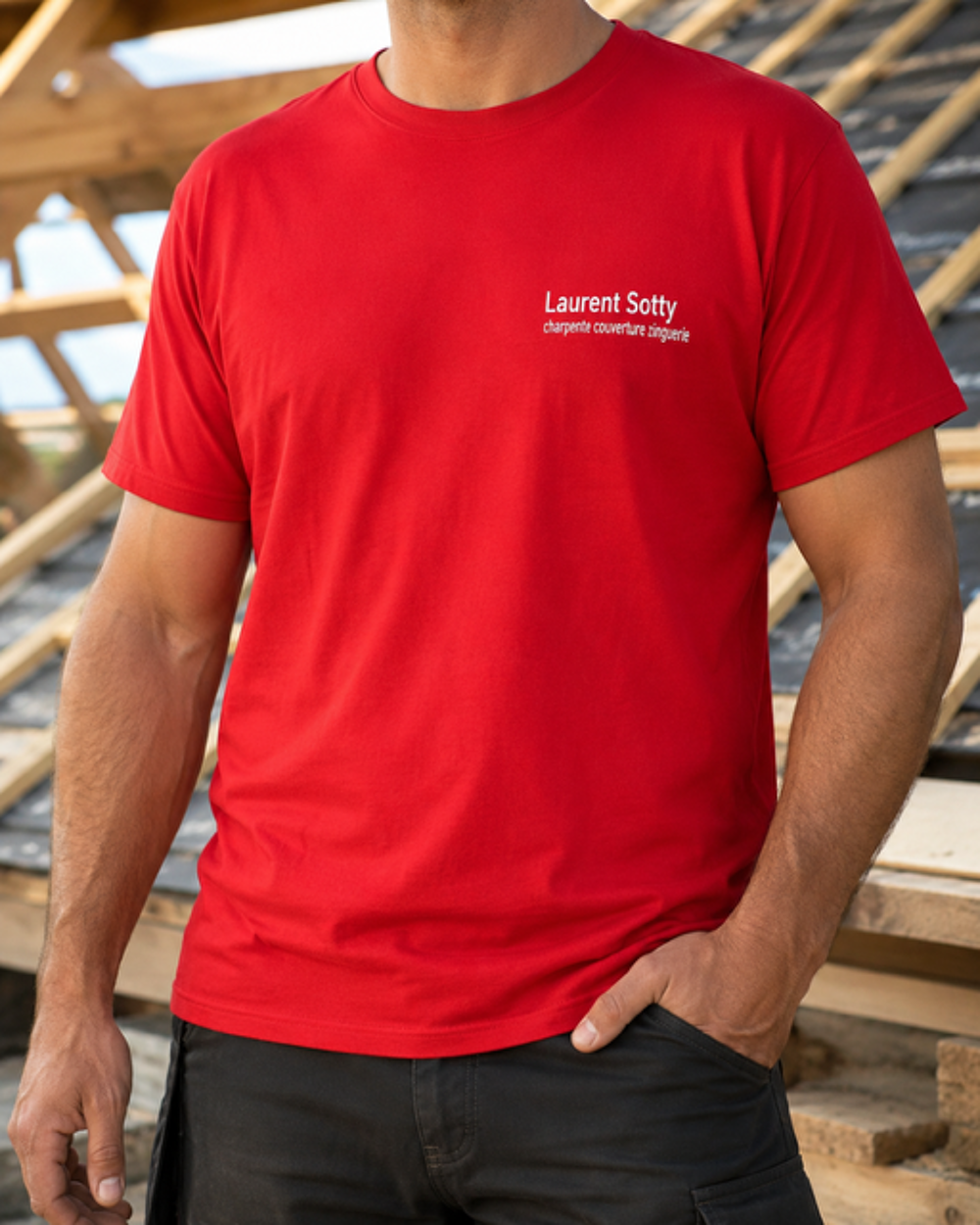 t shirt rouge prenom devant