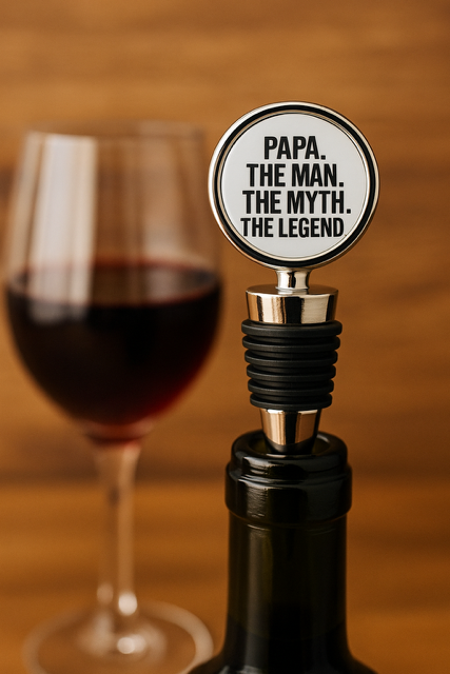 bouchon de bouteille en acier "Papa – The Man, The Myth, The Legend" 