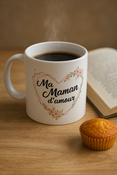 💐 Mug Blanc Mat – Ma maman d’amour 💐