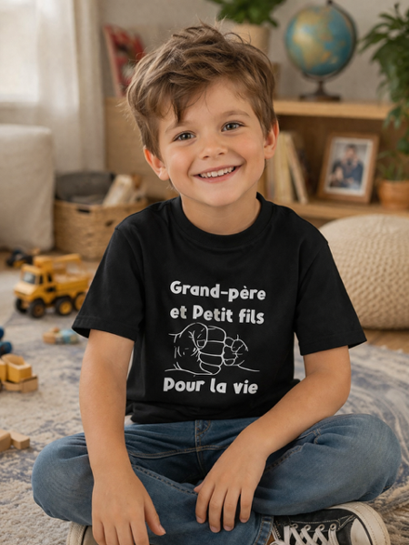 👕 T-shirt enfant « Grand-père et petit-fils pour la vie »