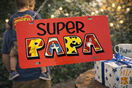 Plaque humoristique – “Super Papa” 💪😄