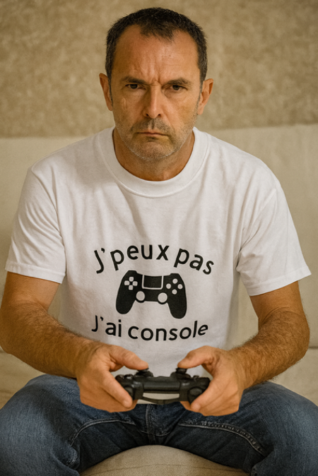 T-shirt homme humour assumé🎮 J’peux pas, j’ai console 😎
