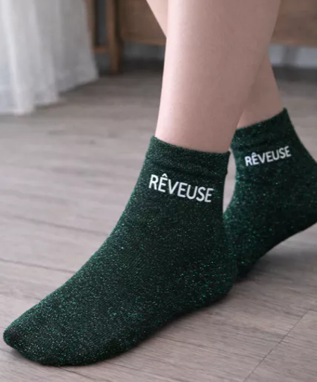  Chaussettes à paillettes « Rêveuse » – Briller même en plein rêve ✨