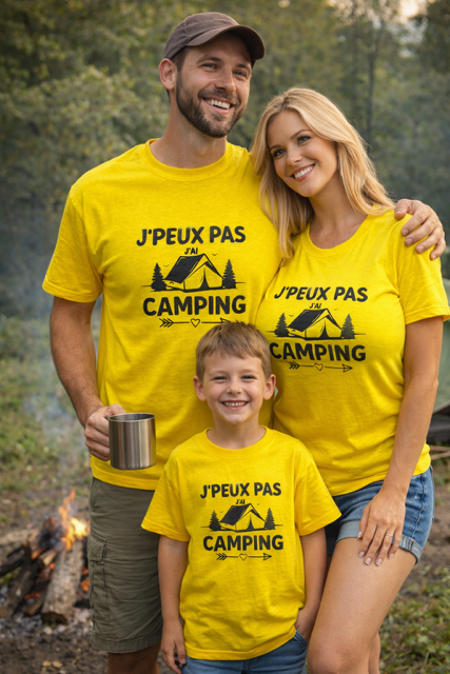 👕⛺ T-shirt femme « J’peux pas… j’ai camping » ✨
