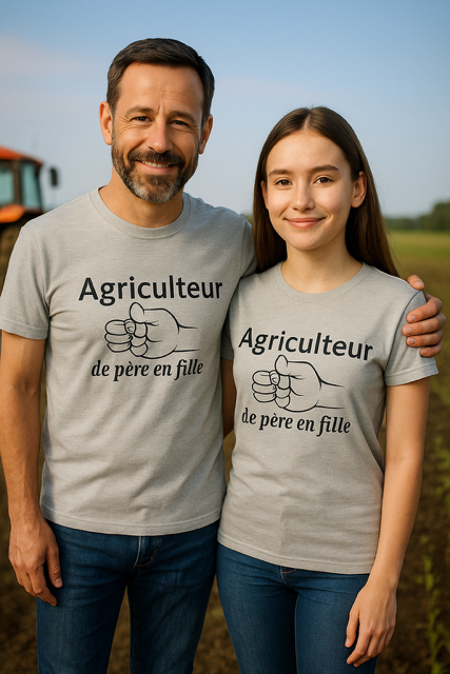 T-shirt femme/homme "Agriculteur de père en fille" 