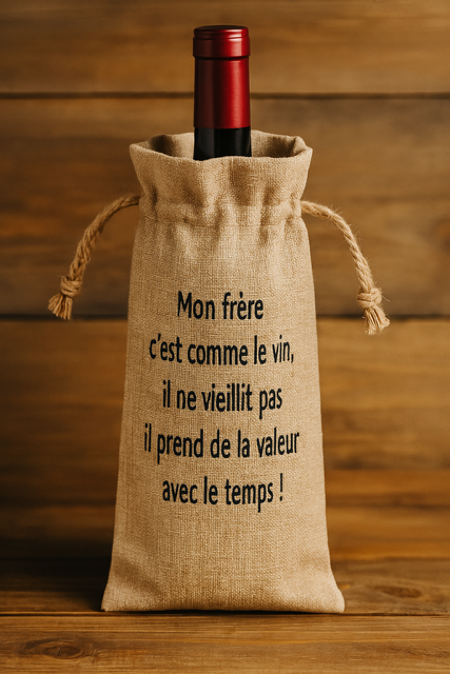 sac à bouteille – “Membre de la famille… c’est comme le vin : il ne vieillit pas, il prend de la valeur avec le temps” 