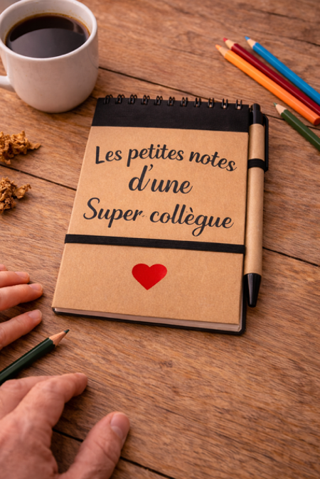 carnet + stylo – Les petites notes d’une super collègue ✏️