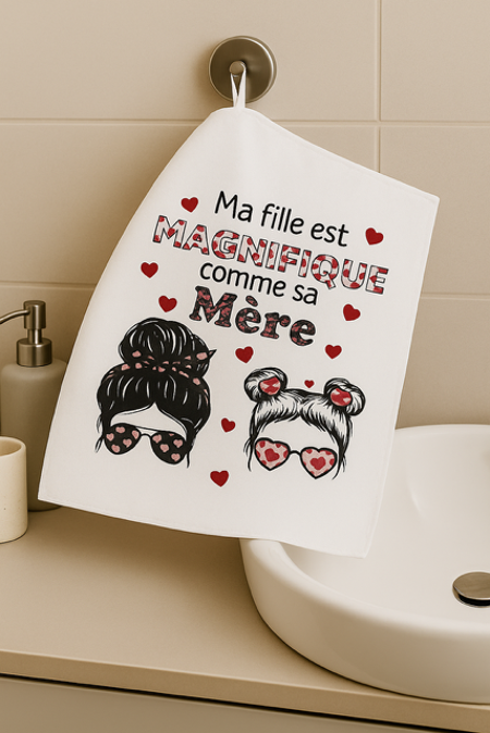 Essuie-mains “Ma fille est magnifique comme sa mère” 