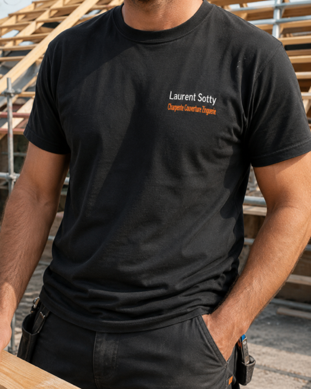 t shirt noir prenom devant