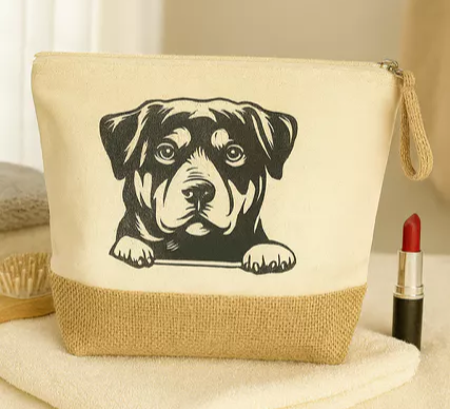 Trousse de toilette – Illustration Rottweiler 🐶💪😄