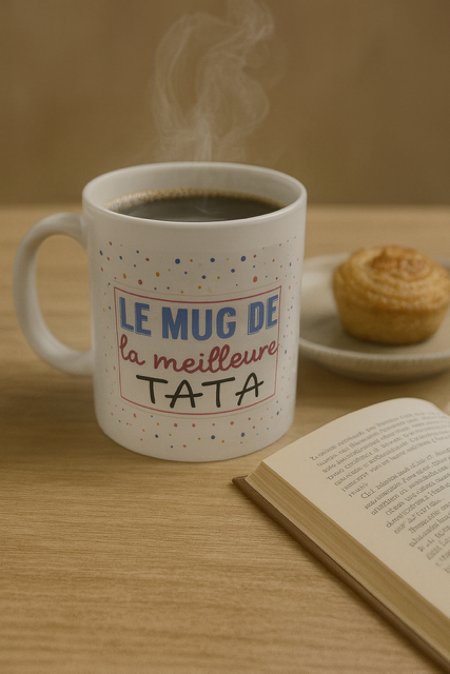 Mug blanc mat – “Le mug de la meilleure tata” 