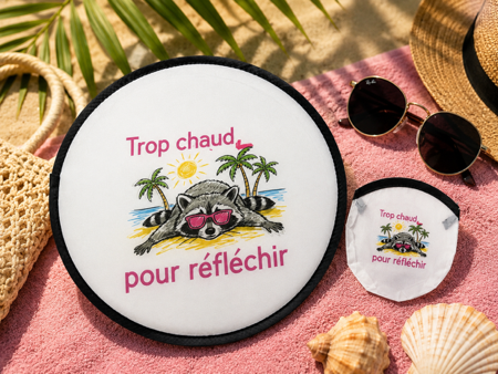 Éventail pliant personnalisé "Trop chaud pour réfléchir" 🌸🥵😂
