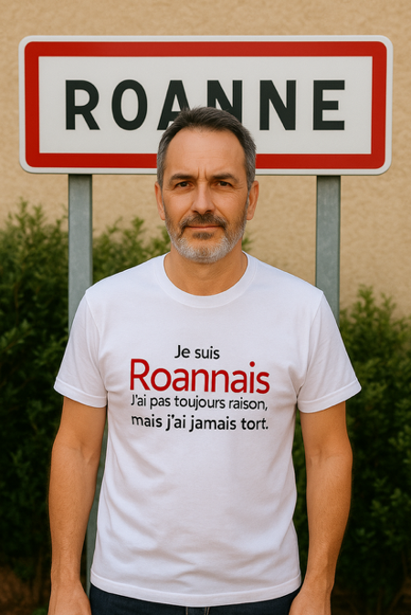 T-shirt homme humour  😎 Je suis Roannais 💪