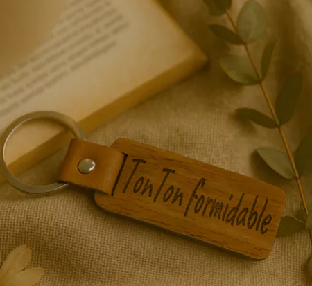 🗝️ Porte-clés en bois « Tonton formidable »