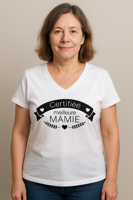 T-shirt femme “Certifiée meilleure mamie” 