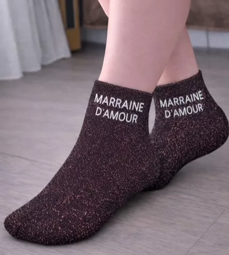 ✨ Chaussettes à paillettes Marraine d’Amour ✨