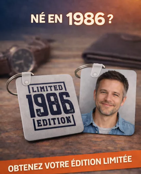 🔑 Porte-clés personnalisé – Édition limitée 1986
