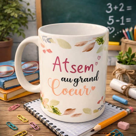 ☕ Mug Blanc « ATSEM au Grand Cœur »