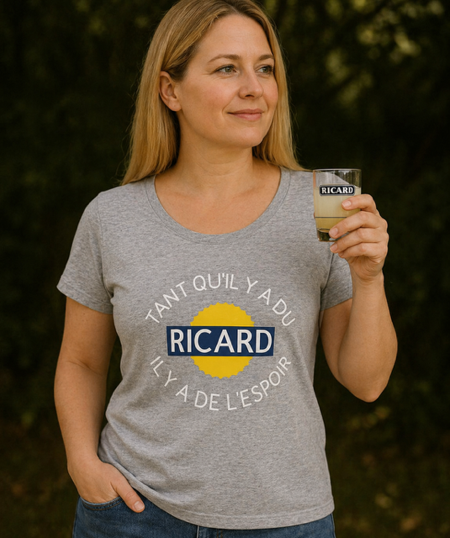 👕🍹 T-shirt femme « Tant qu’il y a du Ricard, y’a de l’espoir » ✨