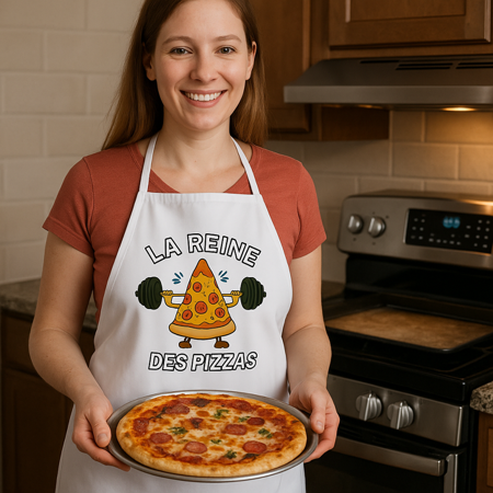 Tablier Blanc – “La Reine des Pizza”