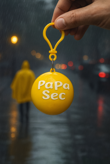 Poncho de pluie – Boule personnalisée “Papa sec”
