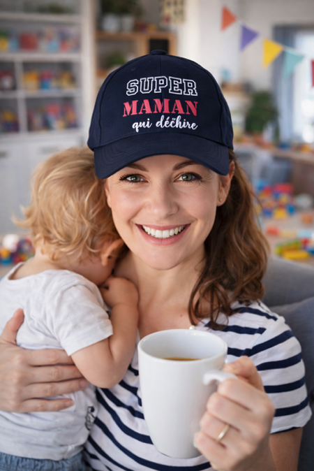 Casquette femme personnalisée « Super Maman qui déchire » 😎❤️
