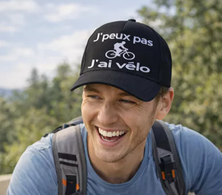🧢 Casquette homme « J’peux pas, j’ai vélo »