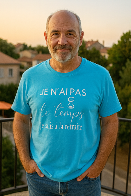 T-shirt Homme « Je n’ai pas le temps, je suis à la retraite » – Agenda surchargé