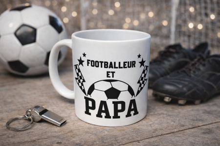 ☕ Mug blanc « Footballeur et Papa »